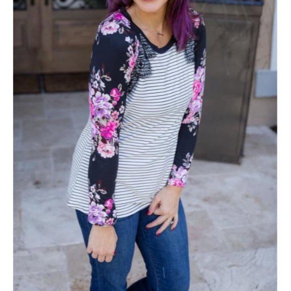 Eldridge Floral & Striped Top - Picture 3 of 3